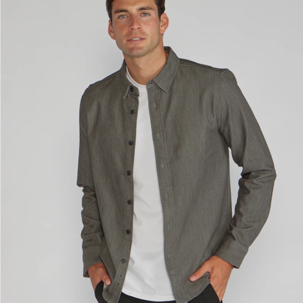 Bylt Basics Men’s Charcoal Tech Denim Long Sleeve XL